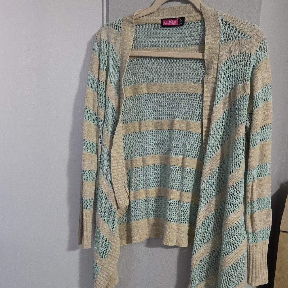 Women's Striped Sweater - Cream and Blue